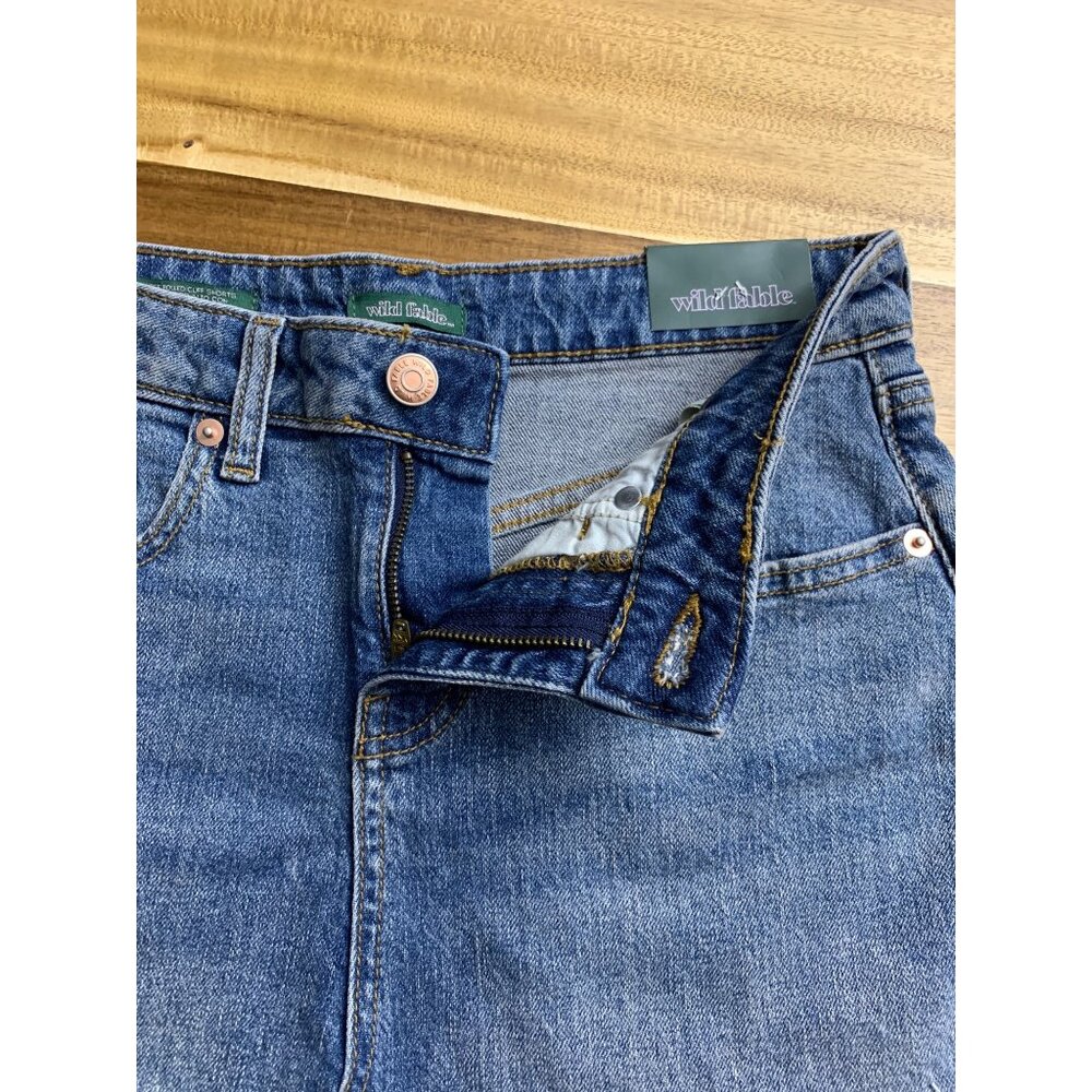 Wild Fable Junior Teens High-Rise Rolled Cuff Blue Denim Shorts Size 0 - Picture 7 of 9